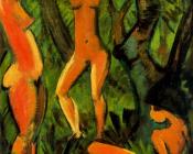 奥托 米勒 : Three women in the forest